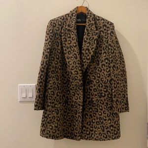 Oversized leopard blazer jacket